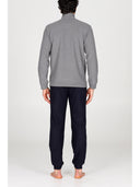 Pigiama con zip in confortevole jacquard di cotone Quadro Blu Julipet
