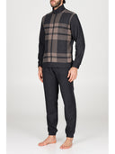 Pigiama con zip in confortevole jacquard di cotone Quadro Gr Julipet