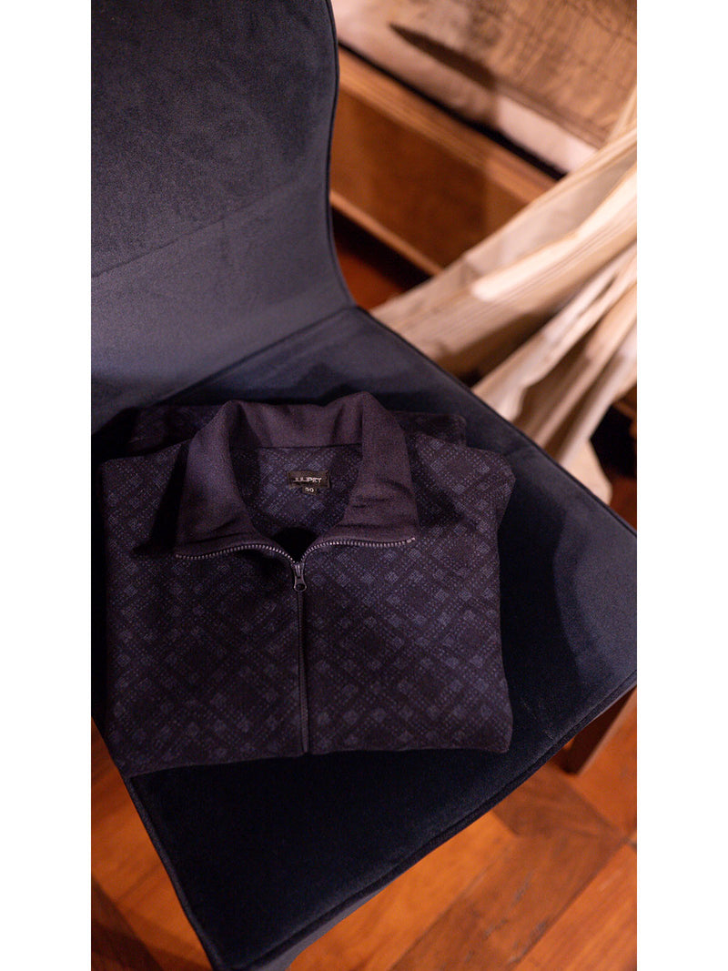 Pigiama con zip in confortevole jacquard di cotone
