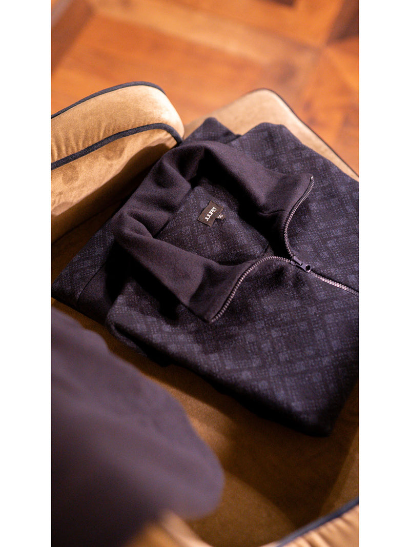 Pigiama con zip in confortevole jacquard di cotone