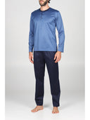 Pigiama classico in finissimo e pregiato 100% filoscozia fil a fil bluette Bluette Julipet