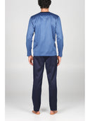 Pigiama classico in finissimo e pregiato 100% filoscozia fil a fil bluette Bluette Julipet