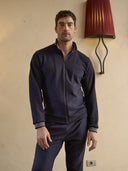 Tuta con zip in confortevole jacquard punto milano