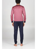 Pigiama in pregiato 100% filoscozia tinto in filo bordeaux, con polsini Bordeaux Julipet