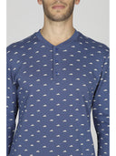 Pigiama uomo, in confortevole puro cotone bluette