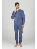 Pigiama uomo, in confortevole puro cotone bluette
