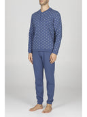 Pigiama uomo, in confortevole puro cotone bluette