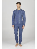 Pigiama uomo, in confortevole puro cotone bluette