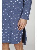 Camicia da notte uomo, in morbido interlock di puro cotone fantasia