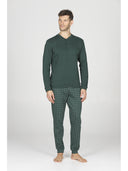Pigiama in confortevole interlock di puro cotone, nuance verde