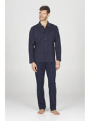 Classico pigiama cardigan uomo, in morbido interlock di puro cotone