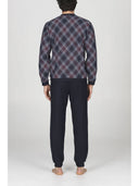 Pigiama serafino in confortevole jacquard di cotone, scozzese
