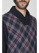Pigiama uomo in jacquard geometrico con collo incrociato