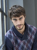 Pigiama uomo in jacquard geometrico con collo incrociato