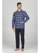 Pigiama cardigan in calda flanella di puro cotone scozzese