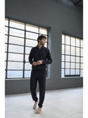 Pigiama uomo cardigan con zip in punto milano melange