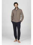 Pigiama uomo cardigan con zip in punto milano bicolore