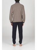 Pigiama uomo cardigan con zip in punto milano bicolore