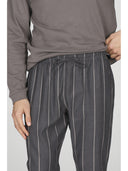 Pigiama serafino con pantalone in flanella fantasia gessata