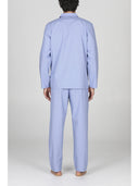 Pigiama classico uomo a cardigan, 100% popeline blu