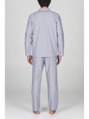 Pigiama classico uomo a cardigan, 100% popeline nuance blu