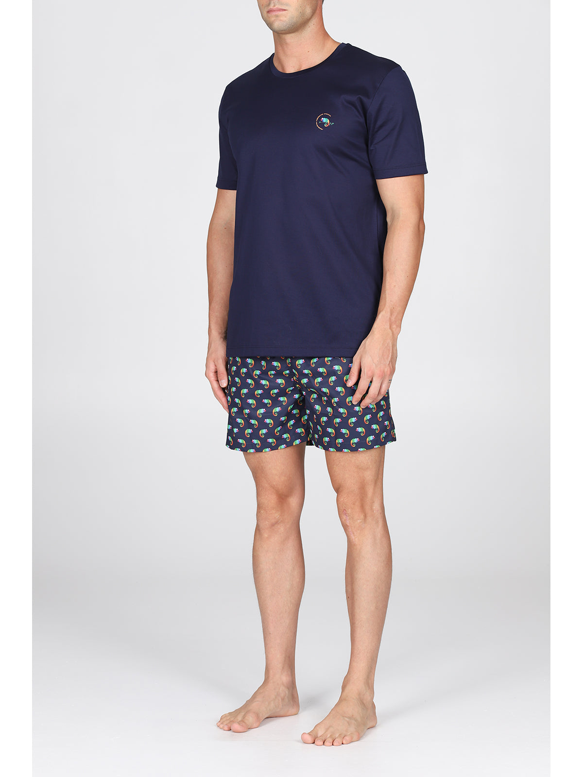T-shirt uomo in jersey di puro cotone blu