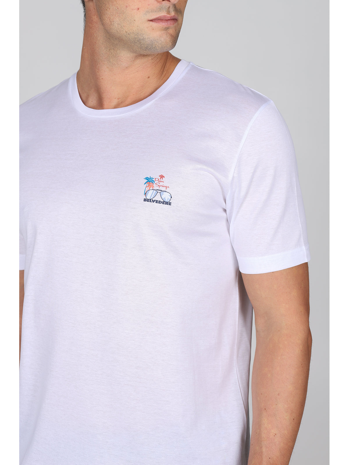 T-shirt uomo in jersey di puro cotone bianco