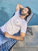 T-shirt uomo in jersey di puro cotone bianco