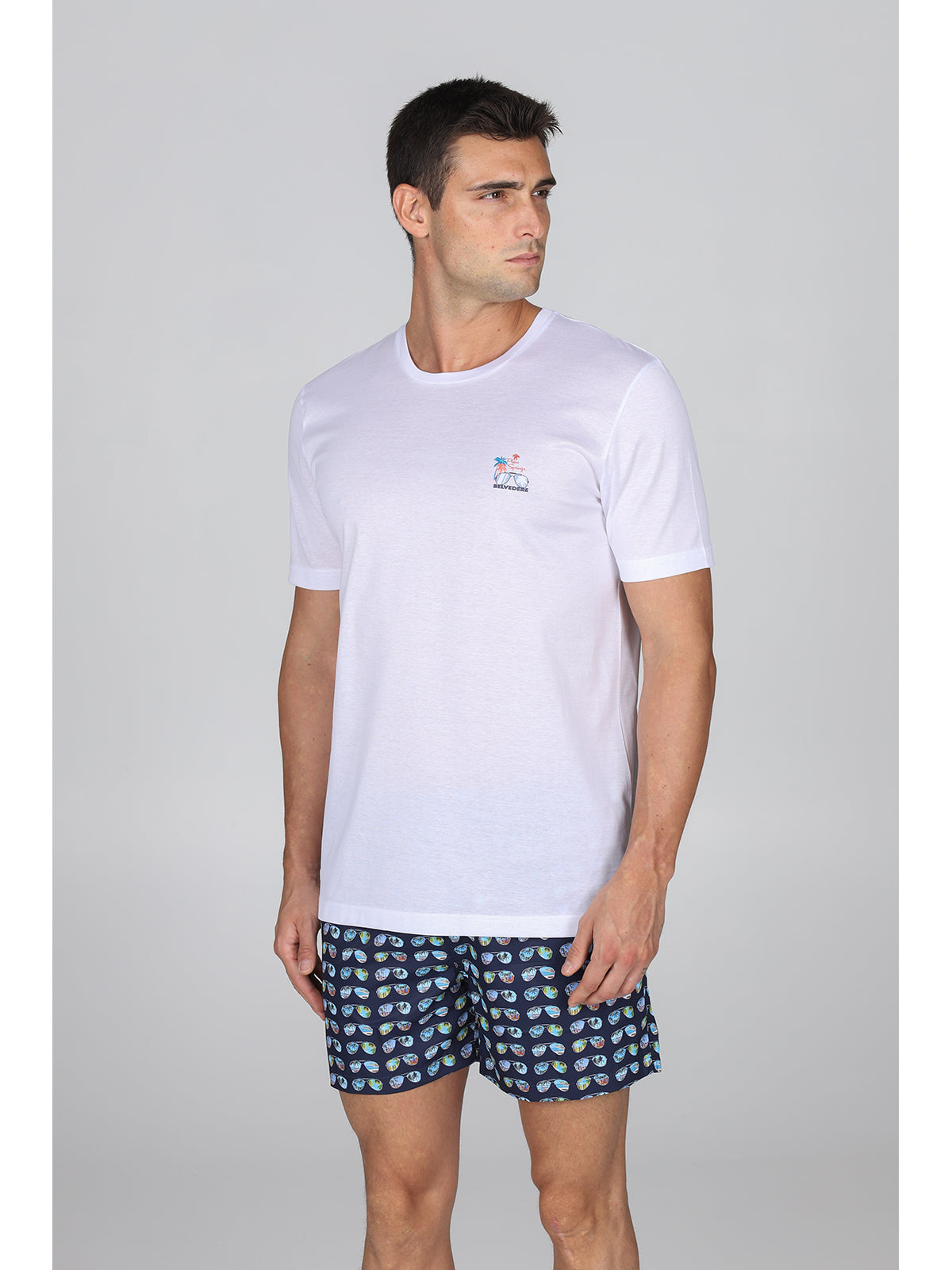 T-shirt uomo in jersey di puro cotone bianco