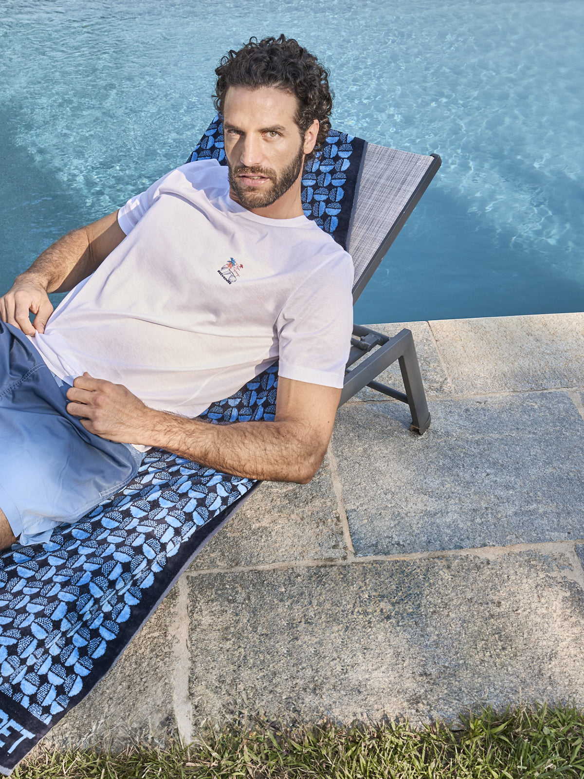 T-shirt uomo in jersey di puro cotone bianco