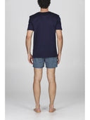 T-shirt in jersey di puro cotone mercerizzato blu, coordinabile con boxer mare