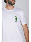 T-shirt in jersey di puro cotone mercerizzato bianco, coordinabile con boxer mare