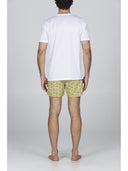 T-shirt in jersey di puro cotone mercerizzato bianco, coordinabile con boxer mare