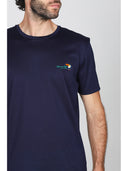 T-shirt in jersey di puro cotone mercerizzato blu, coordinabile con boxer mare