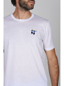 T-shirt in jersey di puro cotone mercerizzato bianco, coordinabile con boxer mare