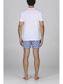 T-shirt in jersey di puro cotone mercerizzato bianco, coordinabile con boxer mare
