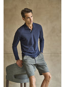 Polo uomo a manica lunga, in performante piquet stretch j-tech