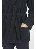 Giacca da camera sciallata, in avvolgente pile di viscosa