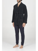 Giacca da camera sciallata, in avvolgente pile di viscosa