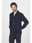 Cardigan in morbida e calda felpa colore blu