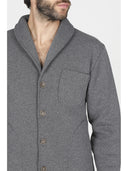 Cardigan in morbida e calda felpa colore antracite