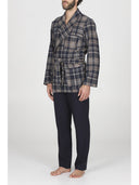 Giacca da camera in confortevole jacquard scozzese blu
