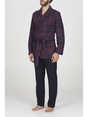 Giacca da camera in confortevole jacquard scozzese bordeaux