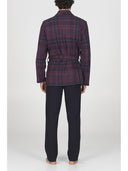 Giacca da camera in confortevole jacquard scozzese bordeaux