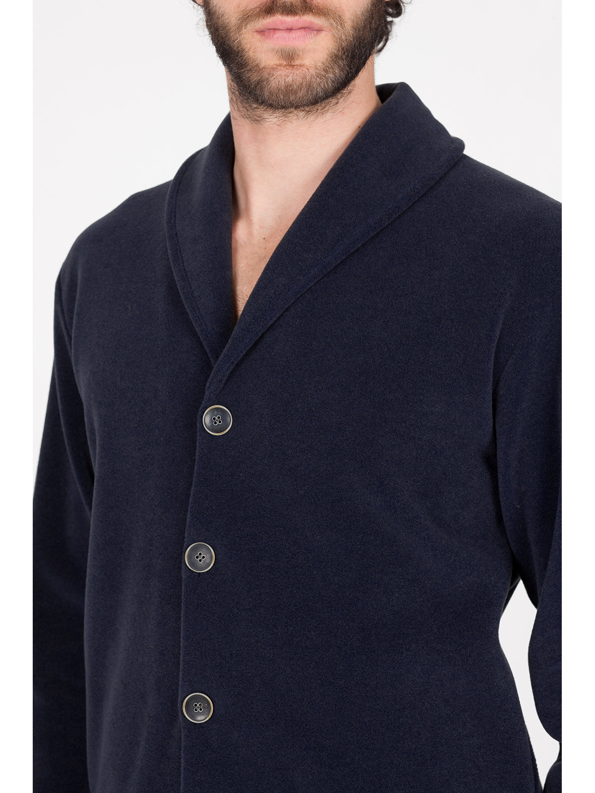 Elegante cardigan in avvolgente pile di viscosa Blu Notte Julipet