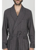 Elegante vestaglia uomo, in caldo jacquard di cotone
