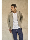 Felpa uomo zip con cappuccio, in tessuto tecnico stretch traspirante j-tech