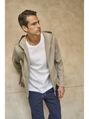 Felpa uomo zip con cappuccio, in tessuto tecnico stretch traspirante j-tech