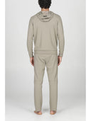 Felpa uomo zip con cappuccio, in tessuto tecnico stretch traspirante j-tech