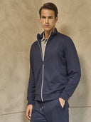 Felpa uomo zip collo alto in tessuto tecnico stretch traspirante j-tech